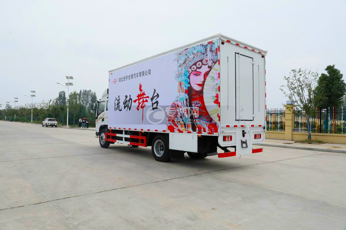 陕汽德龍G1流动舞台车侧后方图