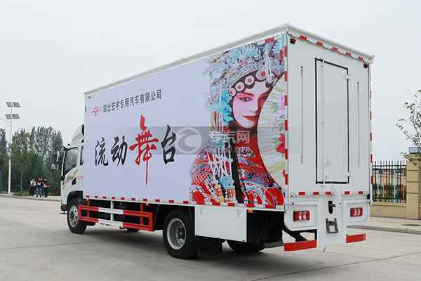 陕汽德龍G1流动舞台车侧后面图