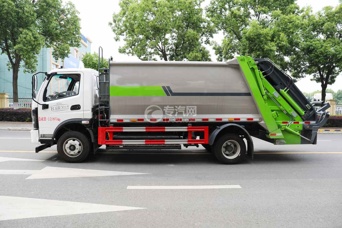 飞碟奥驰V5纯电动压缩垃圾车侧面图