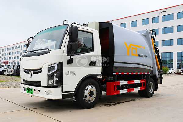 飞碟奥驰EV5(7.7方)纯电绿牌压缩垃圾车左前45度图