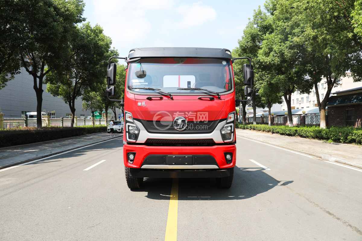 陕汽德龍G500提升桥平板车(25吨)正面图