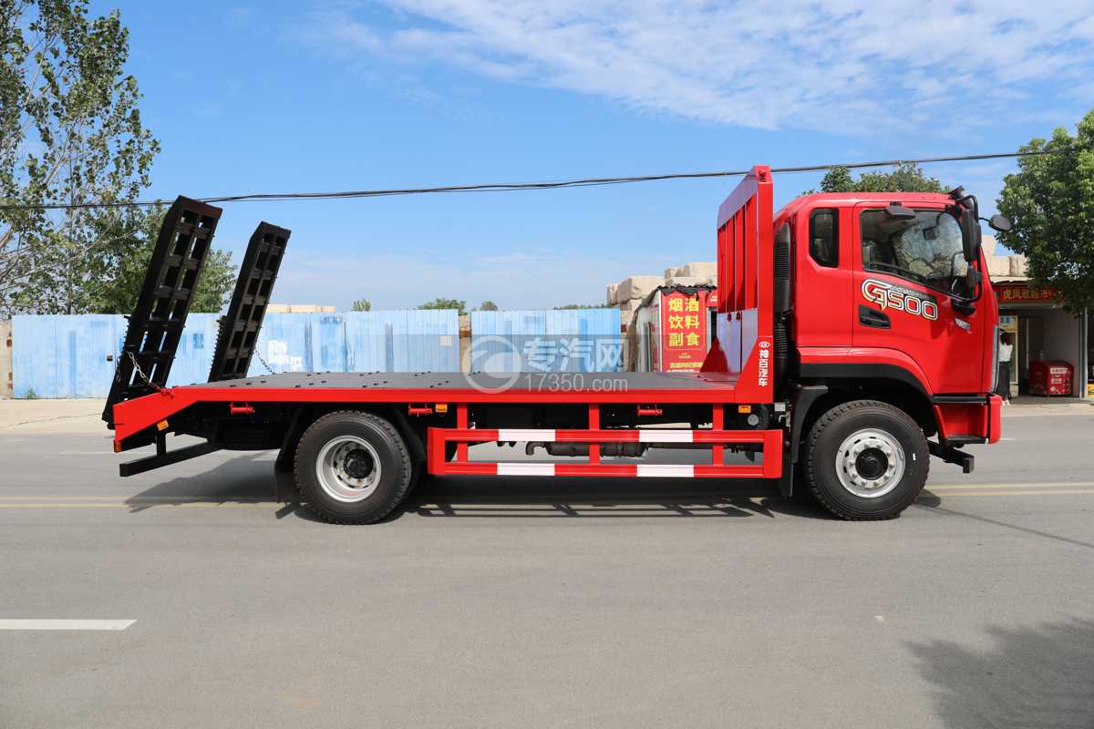 陕汽德龍G500平板式货车（18吨新规）侧面图