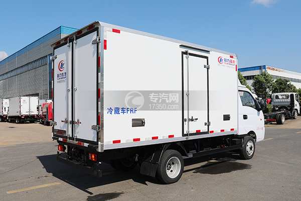 吉利星智F5E 81.53度电纯电动冷藏车（后双轮）侧后面图