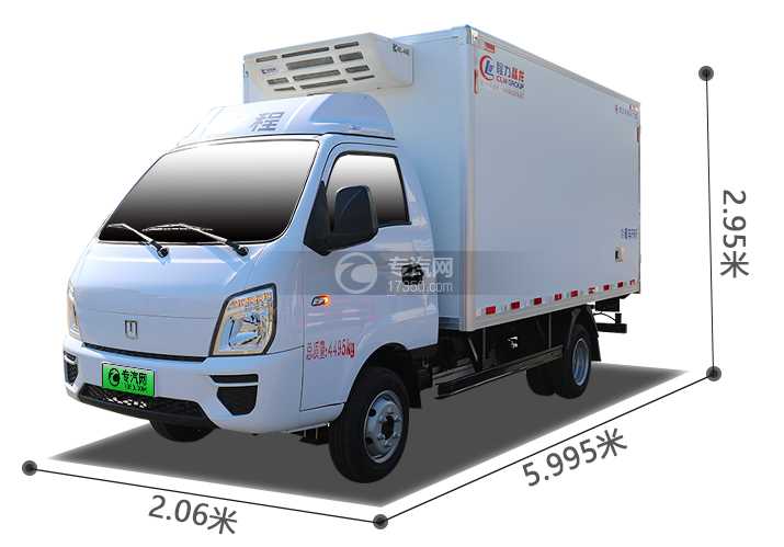 吉利星智F5E 81.53度电纯电动冷藏车（后双轮）外形尺寸图