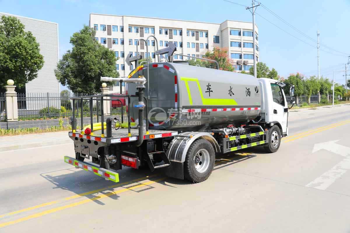 飞碟奥驰EV5纯电黄绿牌6方洒水车侧后方图