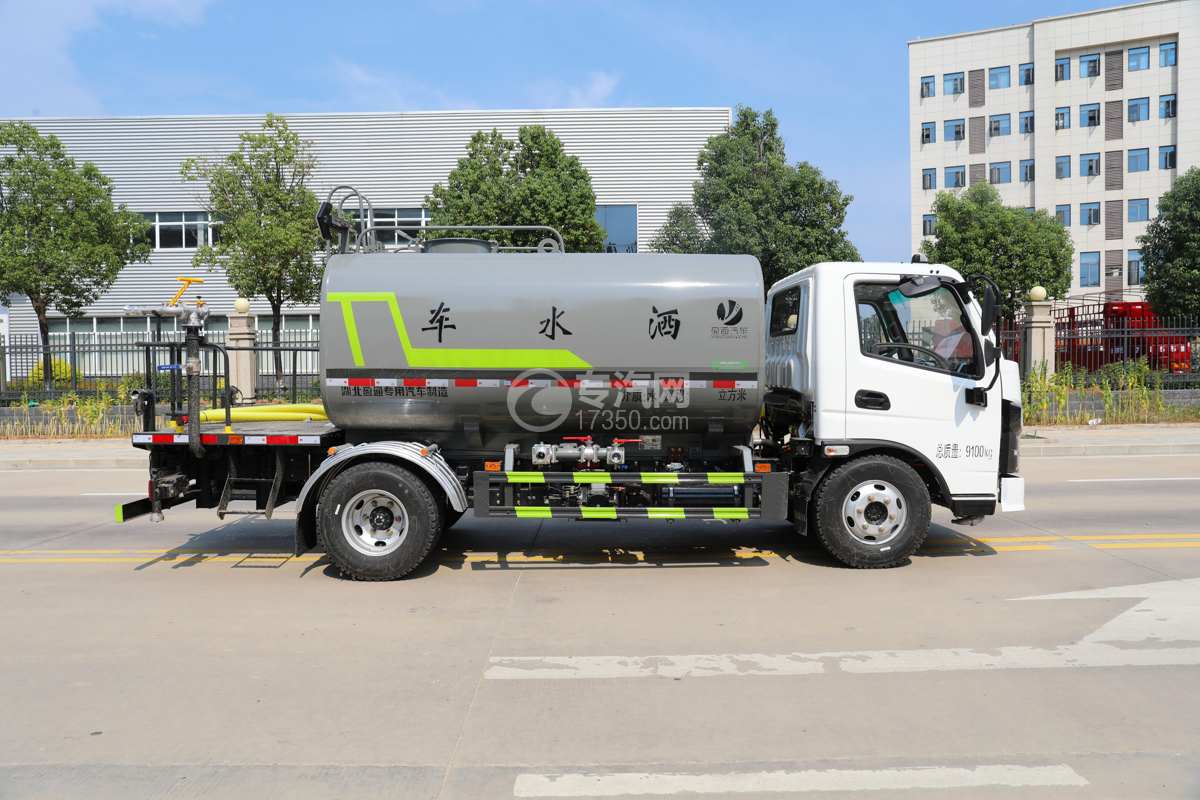 飞碟奥驰EV5纯电黄绿牌6方洒水车侧面图