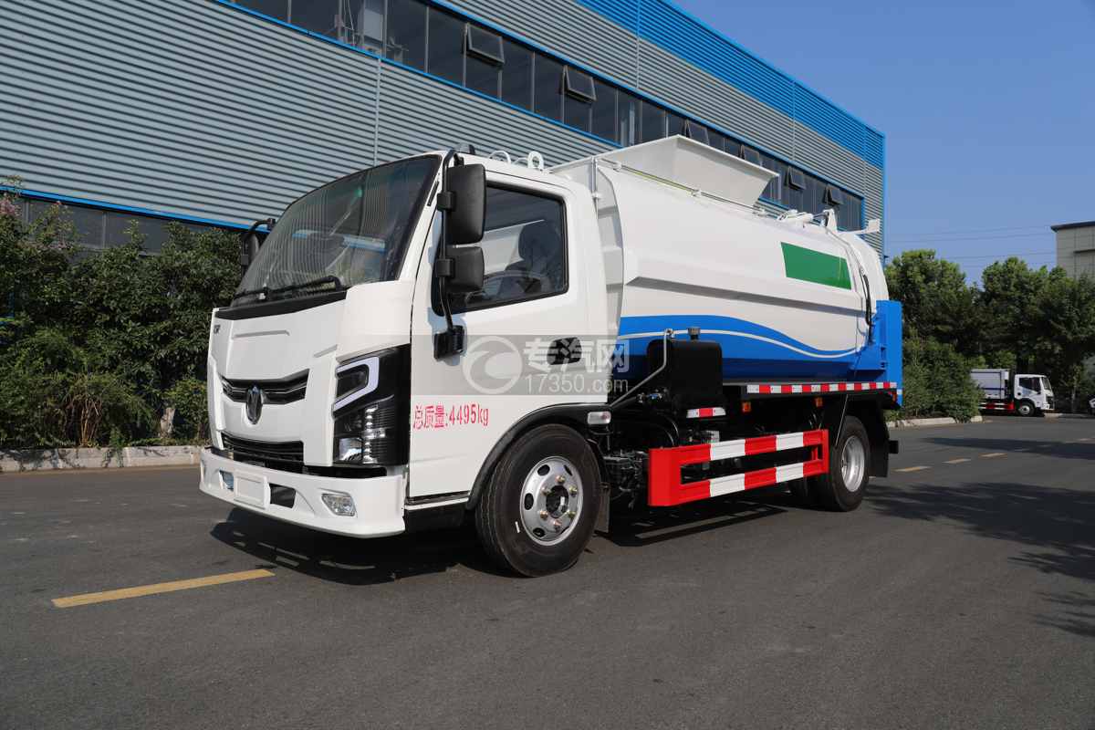 飞碟奥驰EV5纯电蓝牌餐厨垃圾车左前45度图