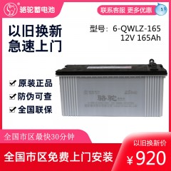 骆驼蓄电池6-QWLZ-165AH东风天龙重汽G6欧曼重型卡车汽车水电瓶